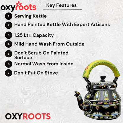 Aluminum Painted Tea Kettle Figurine Decorative