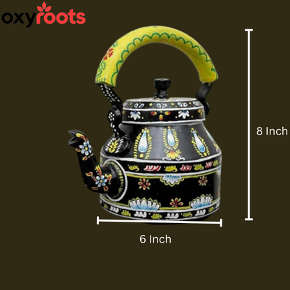 Aluminum Painted Tea Kettle Figurine Decorative