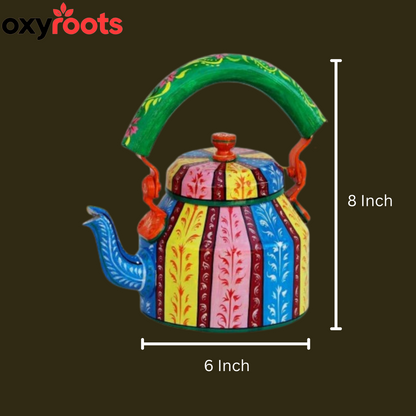 Aluminum Painted Tea Kettle Figurine Decorative