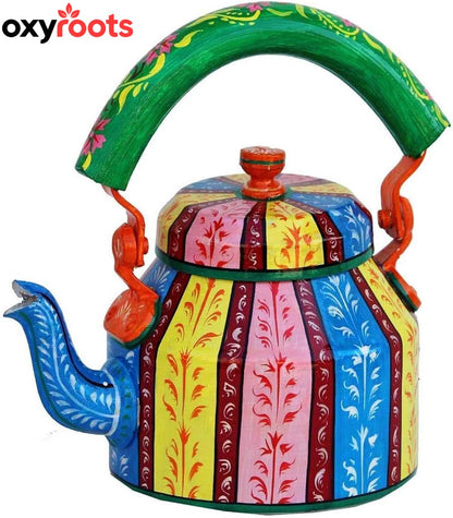 Aluminum Painted Tea Kettle Figurine Decorative