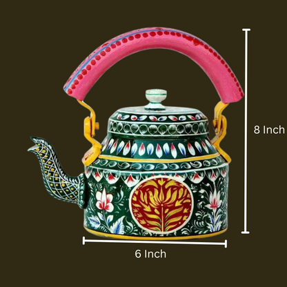 Aluminum Painted Tea Kettle Figurine Decorative