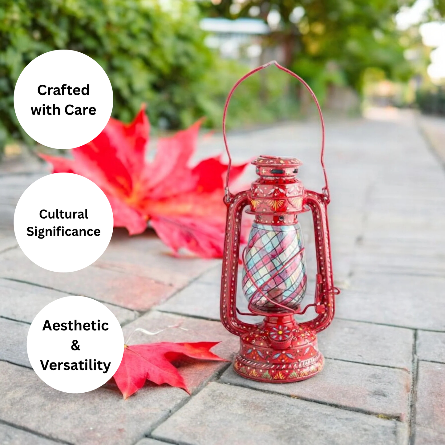 Beautiful Traditional Painting Hanging Lalten/lantern with electronic holder