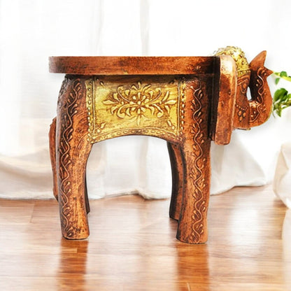 Wooden Elephant Stool Side Table For Gifts