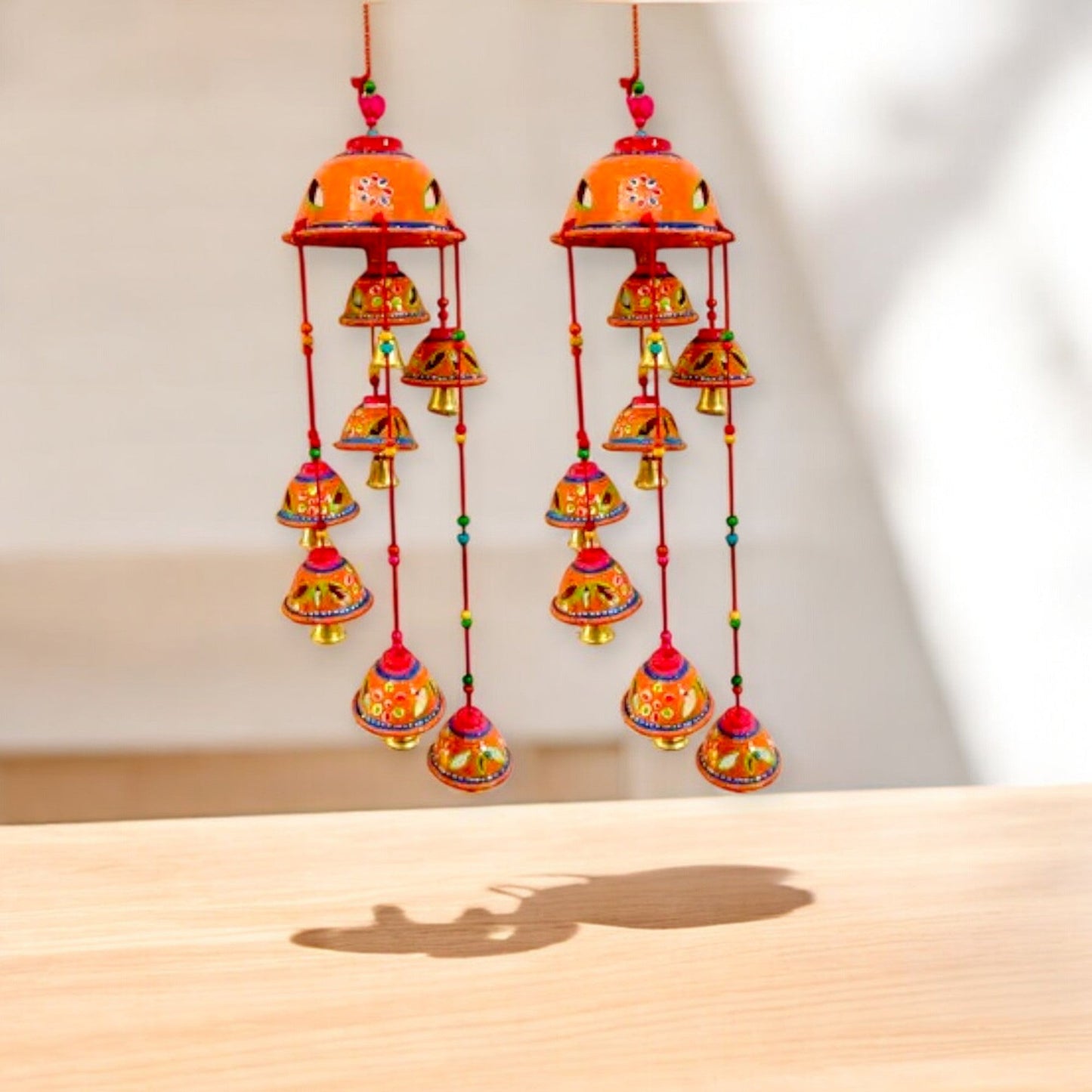Wind Chime Beautiful Jhoomar Showpiece Orange set of 2 pc