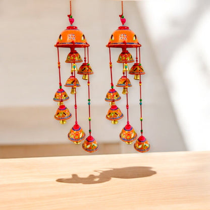 Wind Chime Beautiful Jhoomar Showpiece Orange set of 2 pc