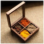 Wooden Container Spice 4 Box With Spoon