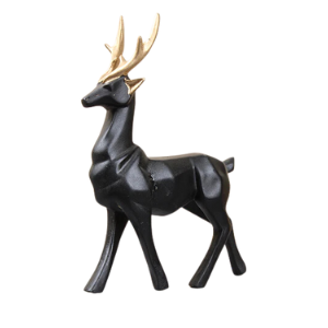 Polyresin Deer Black Showpiece Decorative Figurine