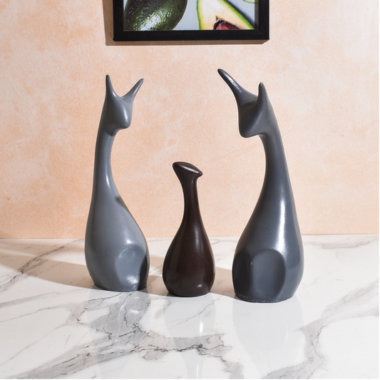 Polyresin Deer Statues Family Showpicec