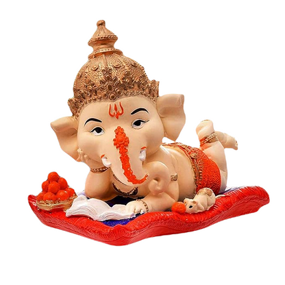 Lord Ganesha Sliping Reading Book Showpiece