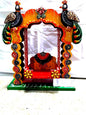 Wooden Peacock Swing Jhula for Laddu Gopal Krishna
