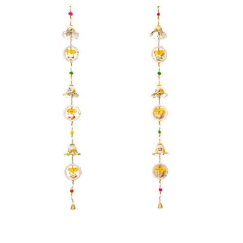Elegant Ganesha Bell Wall Hanging set of 4 pc