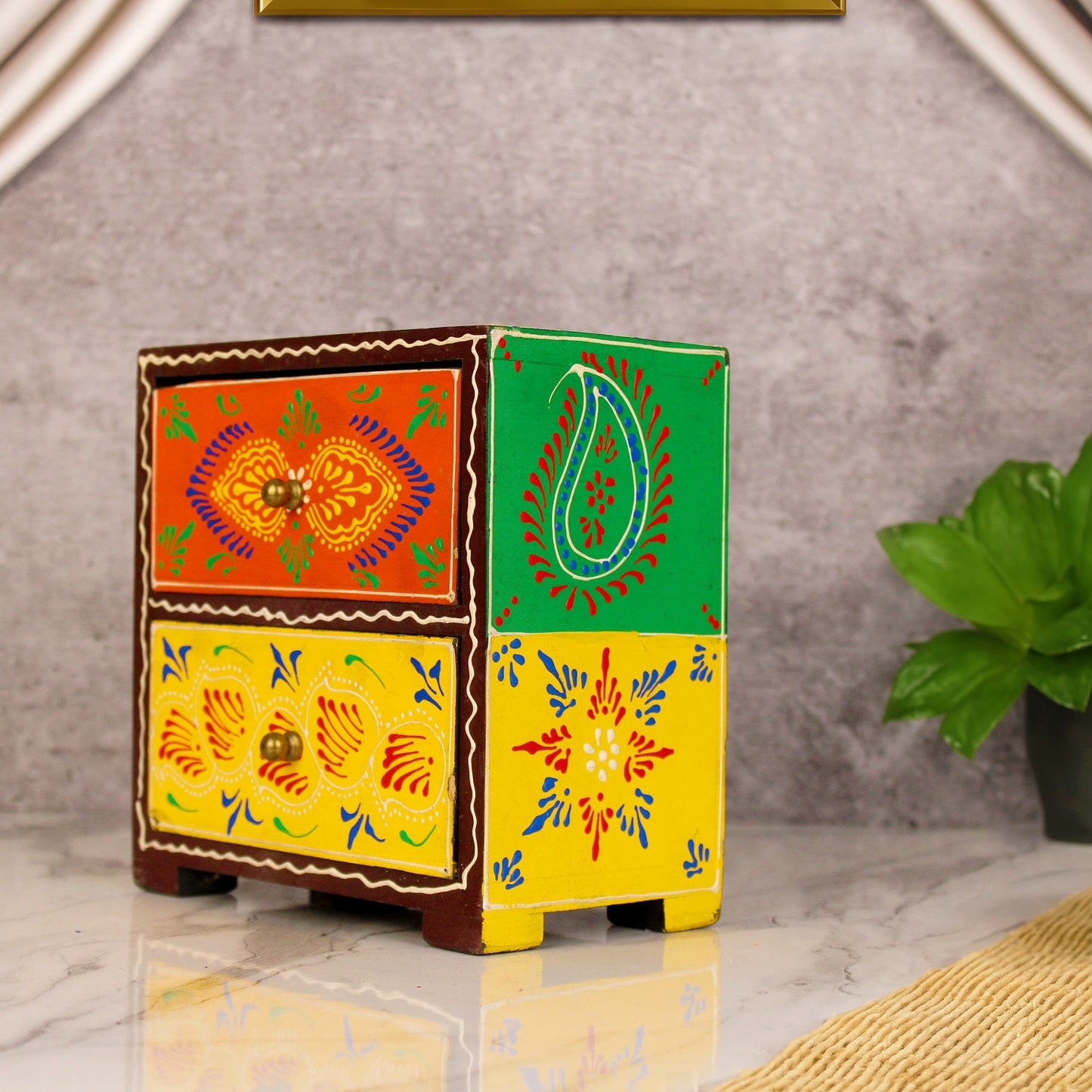 Wooden Two Drawer Storage Box