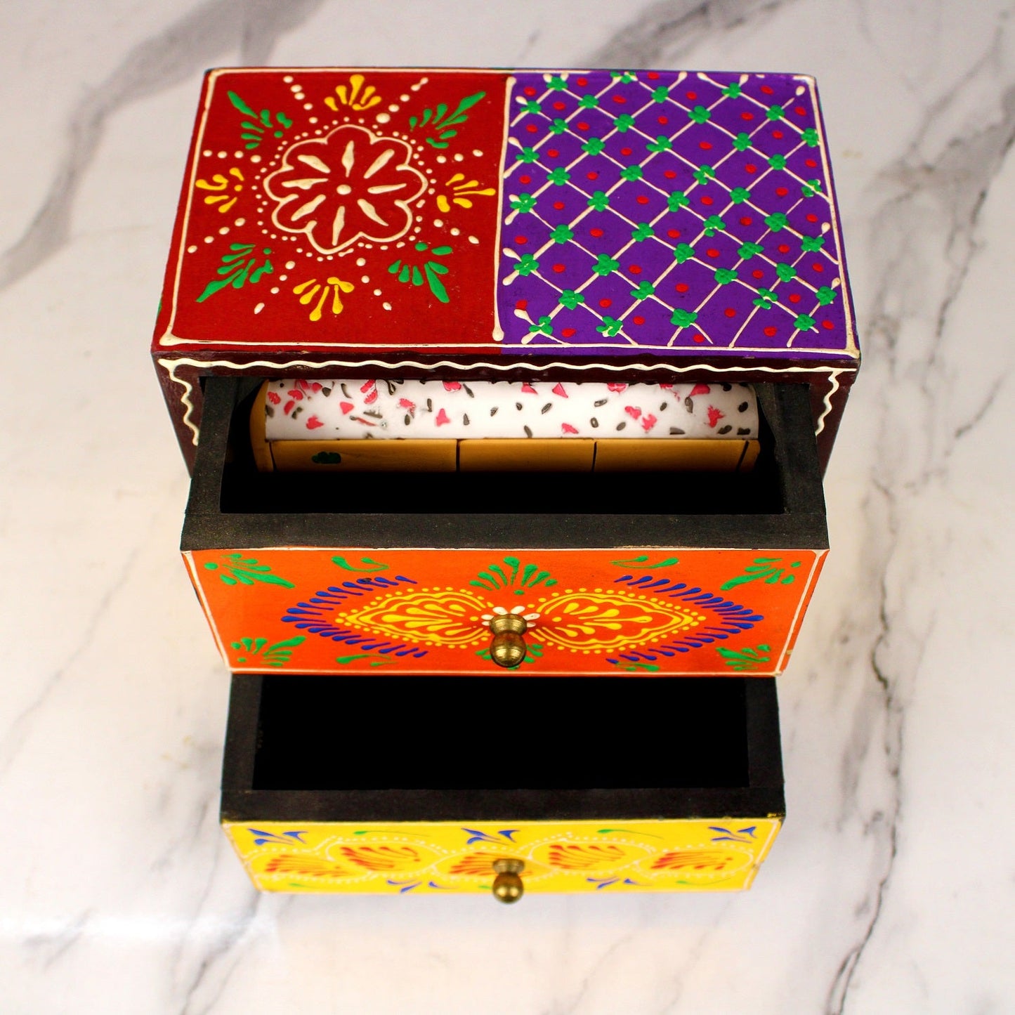 Wooden Two Drawer Storage Box