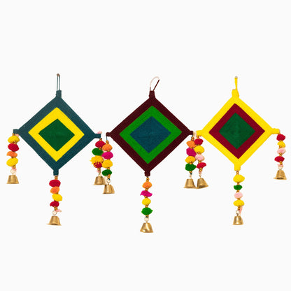 Woolen Kite Wall Pom Poms Hanging With Bells