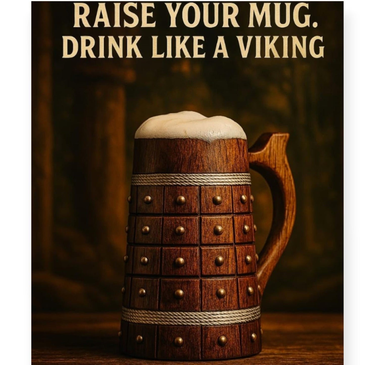 Wooden Beer Mug With Handle
