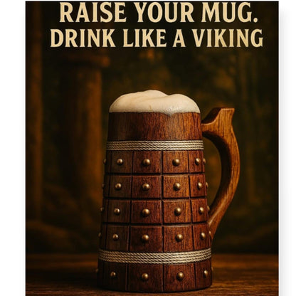Wooden Beer Mug With Handle