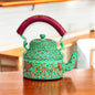 Hand Painted Aluminum Tea Kettle Flower Design