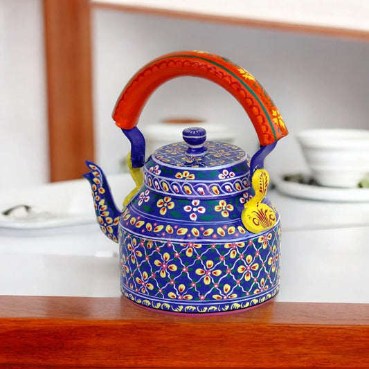 Hand Painted Floral Aluminum Tea Kettle