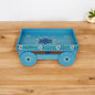 Wooden Handpained Tea Thela Serving Table Trolley-Blue