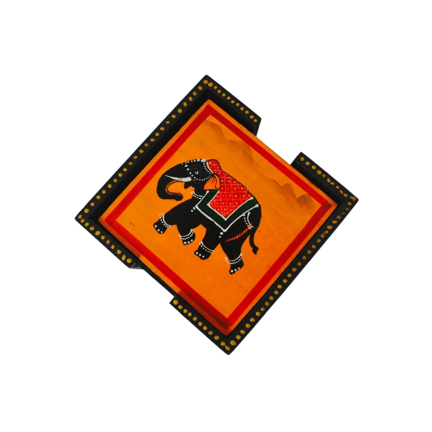 Elephant Hand Painted Tea Coasters Set Of 6 Pcs