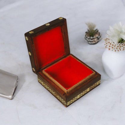 Wooden Jewellery Box With Gemstone Painting