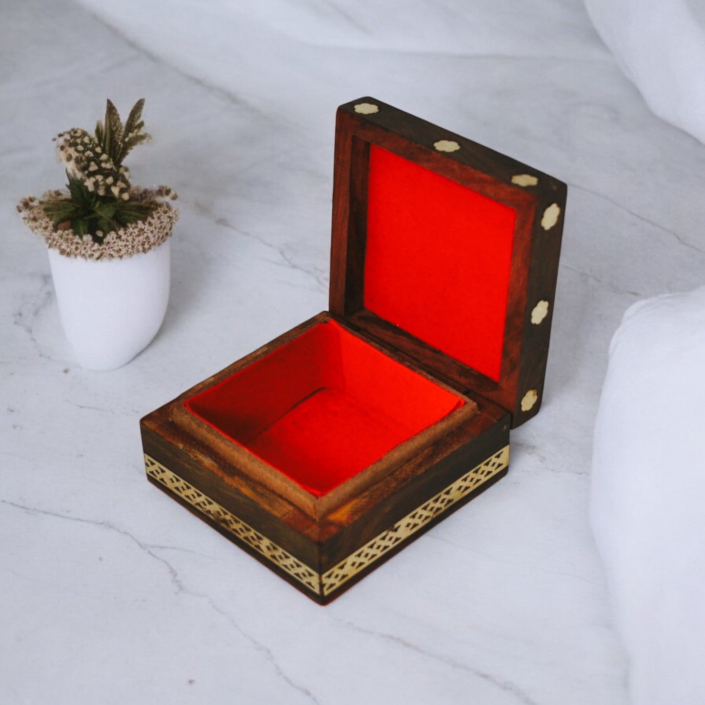 Wooden Jewellery Box With Gemstone Painting