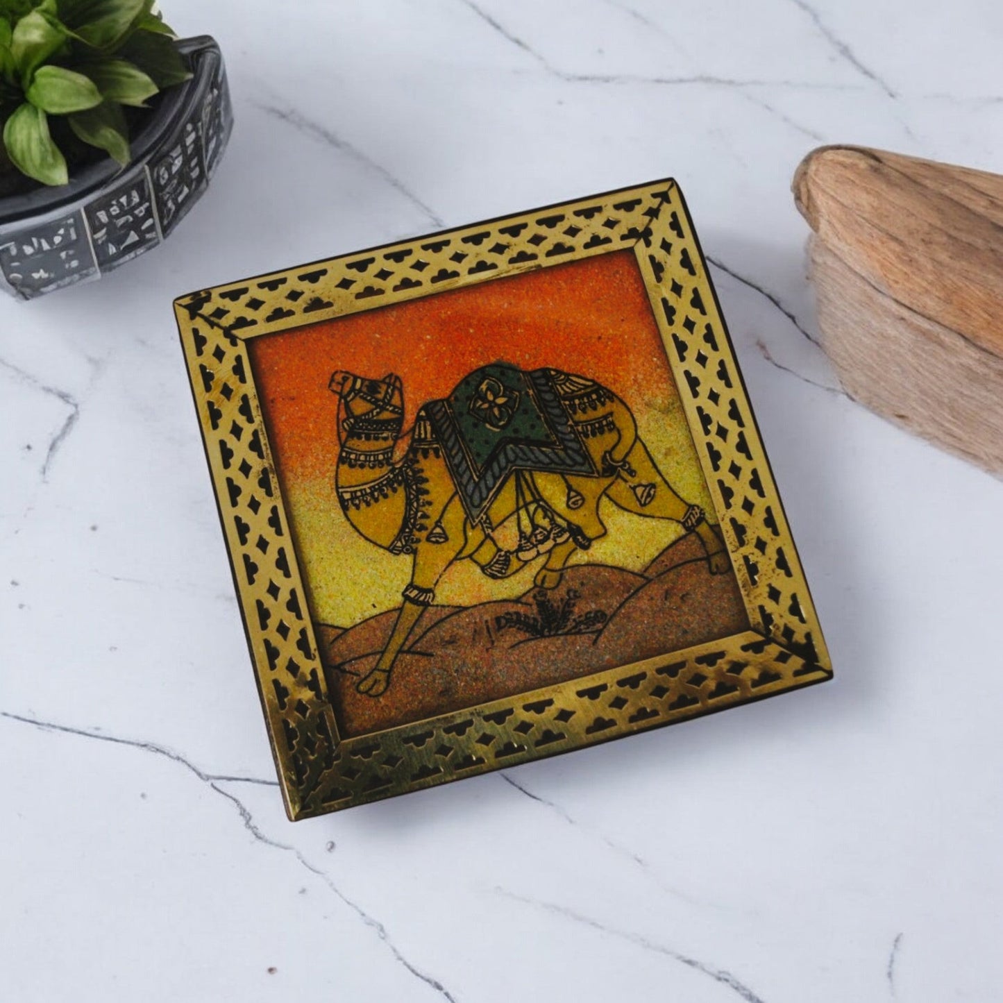 Wooden Jewellery Box With Gemstone Painting