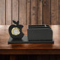 Wooden Desk Pen Holder With Clock Set of 50