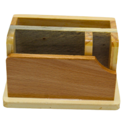 Wooden Desk Pen Holder Campartmen Set of 50