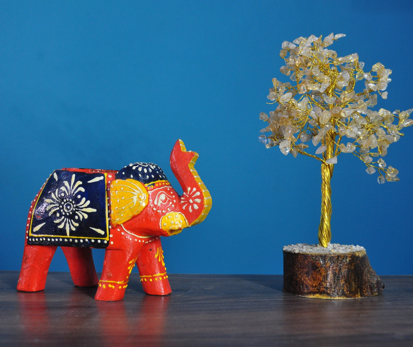 Wooden Elephant Tea Light Candle Holder pair