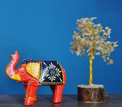 Wooden Elephant Tea Light Candle Holder pair