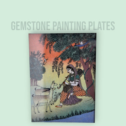 Marble Painting Sitting Deer Wall Henging