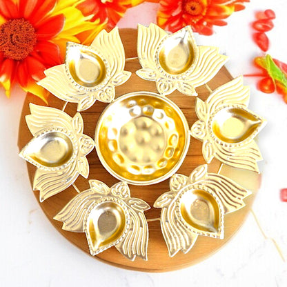 Metal Kamal Diya Urli For Festival Decorative set of 5 pc