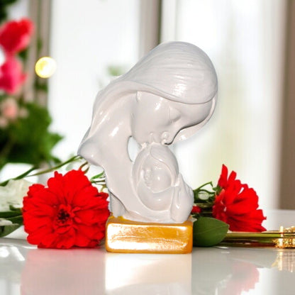 Polyresin Mother Child Statue Showpiece 