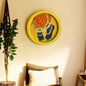 Divine Krishna Feet Hand-Painted Wooden Plate