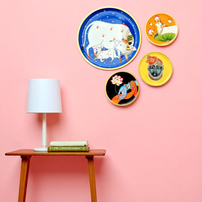 Wooden Hand Painted Wall Plates Home Décor