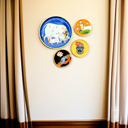 Wooden Hand Painted Wall Plates Home Décor
