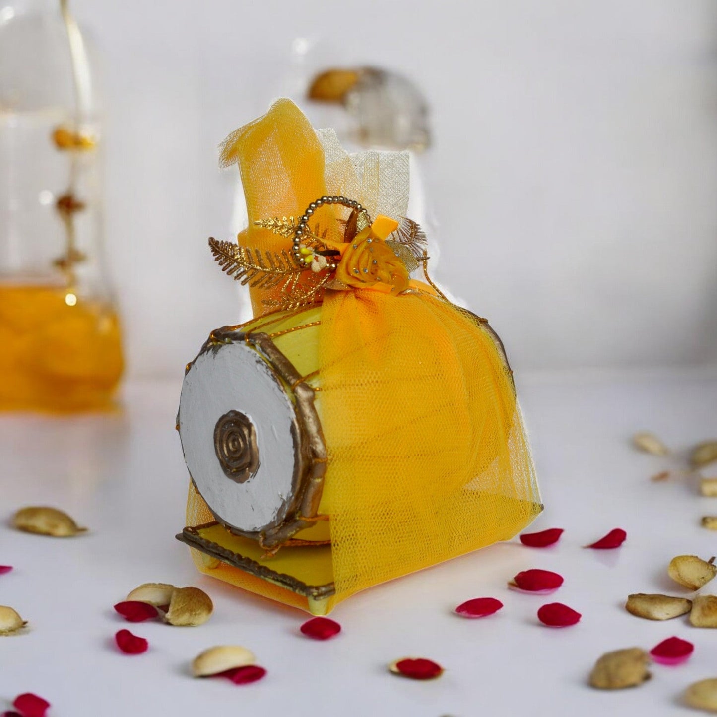 Wishes Dholak Storage Box-Yellow