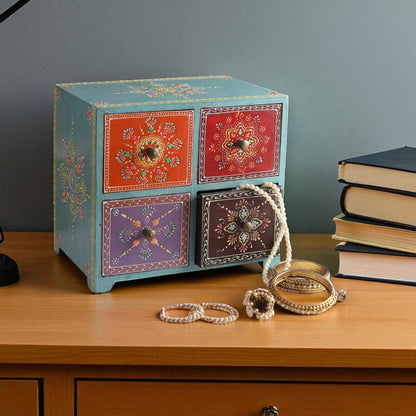 Wooden Hand Painted Drawer Storage Box-Mandala Bloom