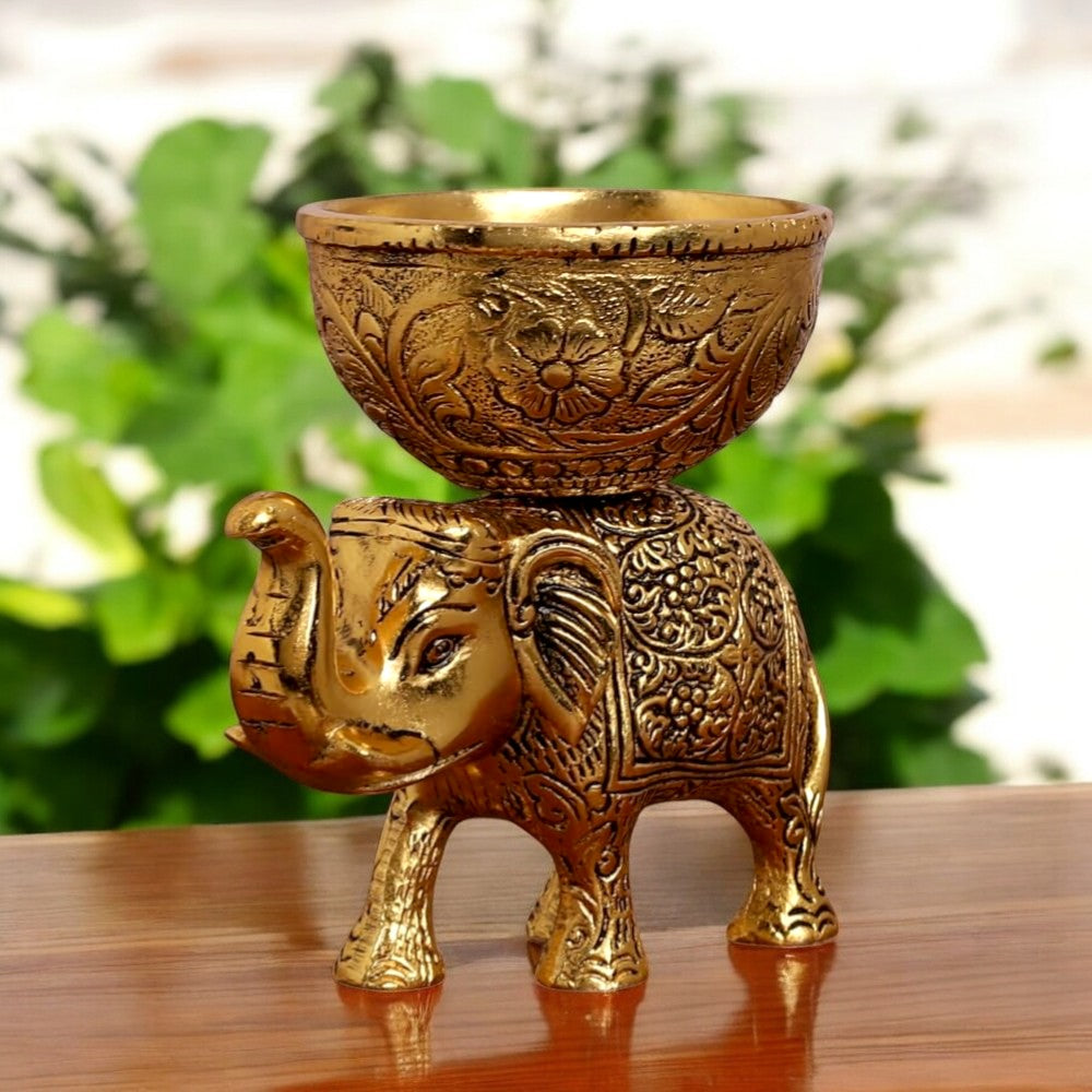 Metal Elephant Dry Fruit Bowl Set