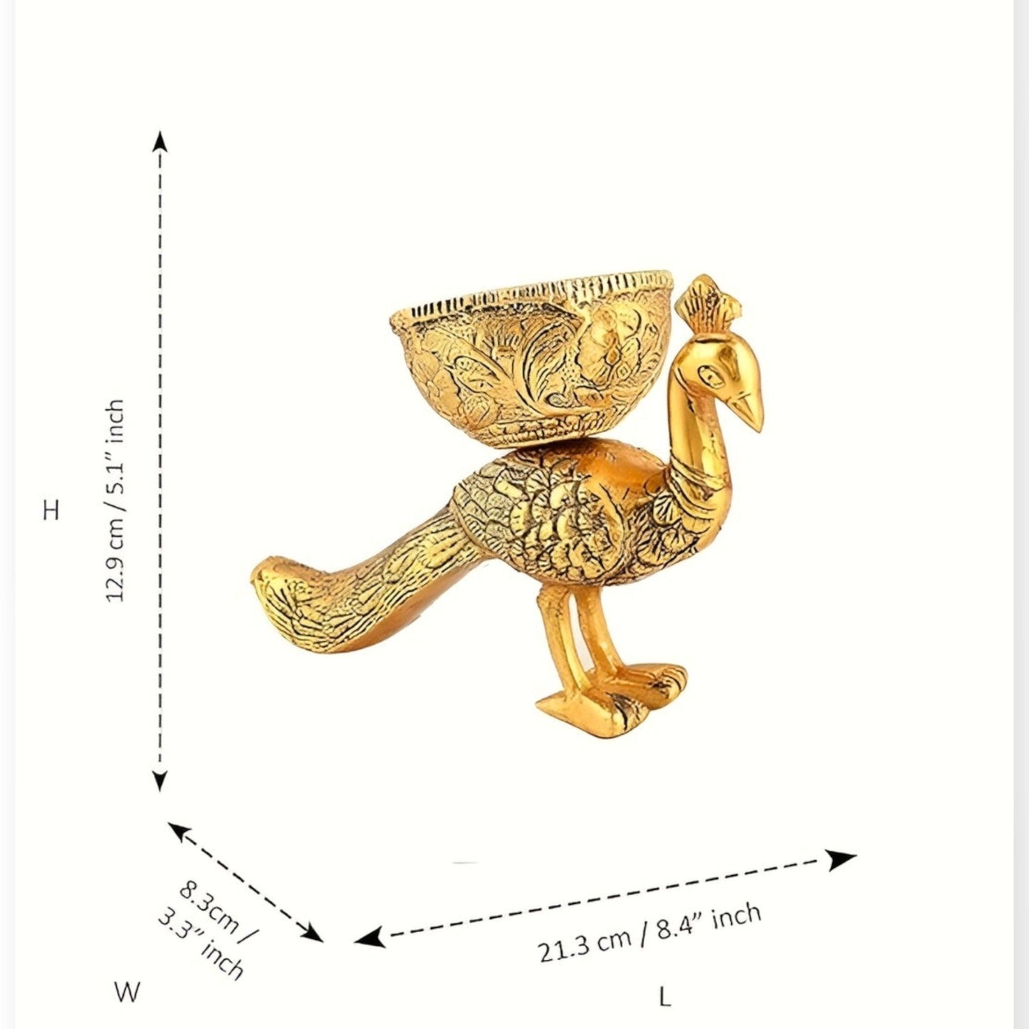 Metal Peacock Dry Fruit Bowl Set