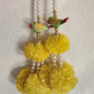 Handmade Artificial Marigold Flower With Parrot Wall Hangings set of 10 pc