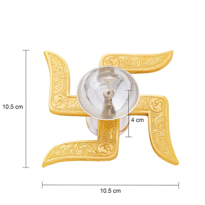 Brass Swastik Diya with Velvet Box