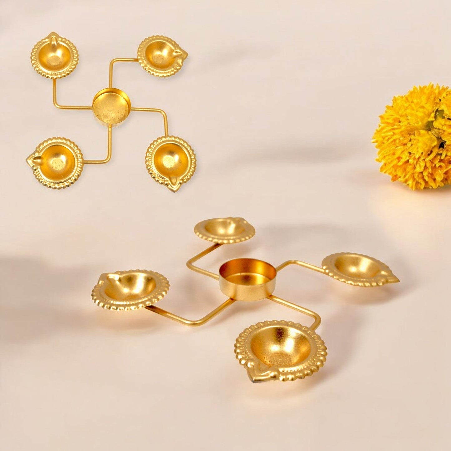 Diwali Antique Swastik Brass Diya