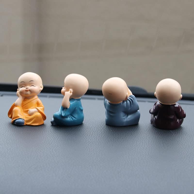 Polyresin Baby Monk Buddha Serene Figurine Showpiece Set Of - 4 pcs