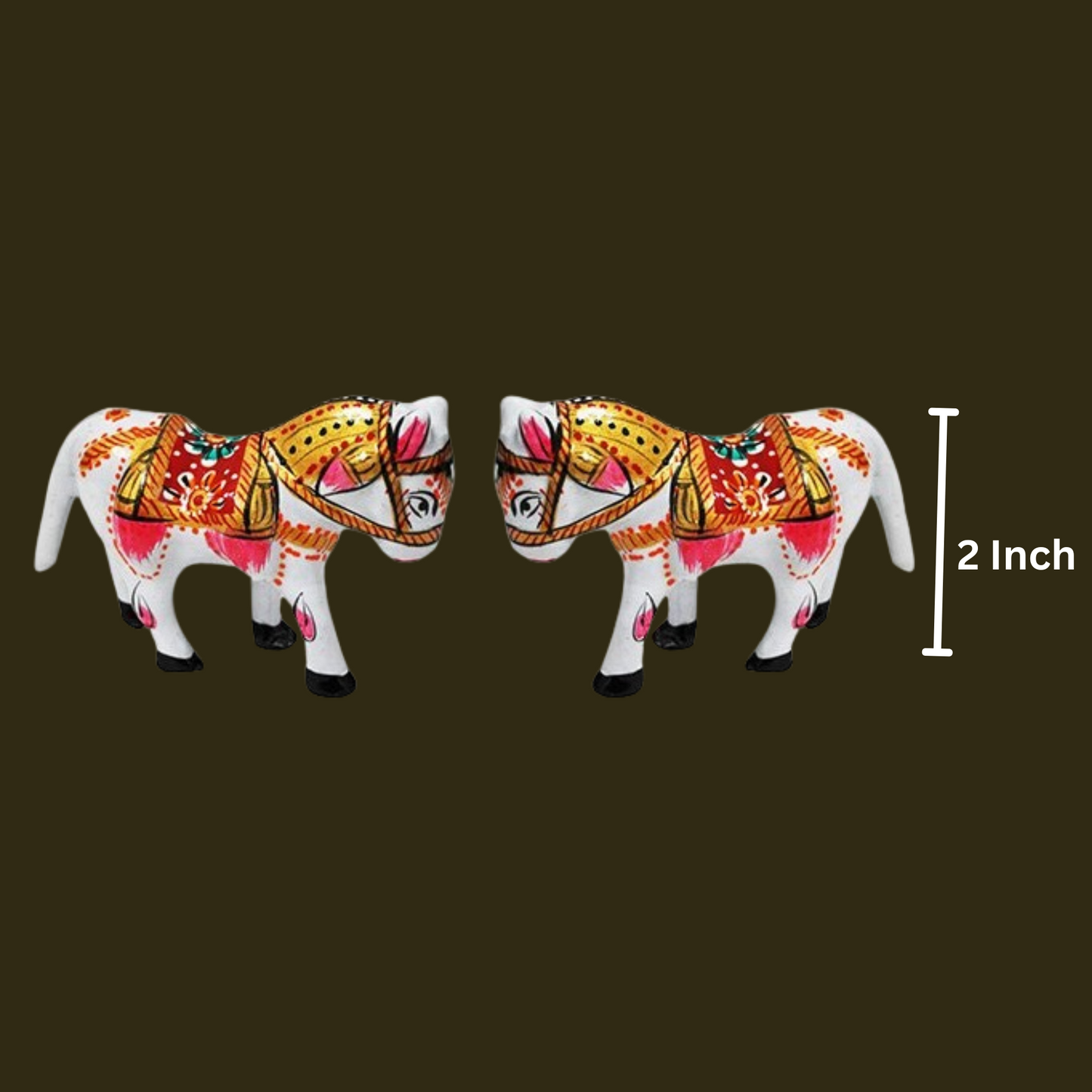 White Horse Metal Meenakari - 1 Pair Gift