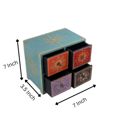 Wooden Hand Painted Drawer Storage Box-Mandala Bloom