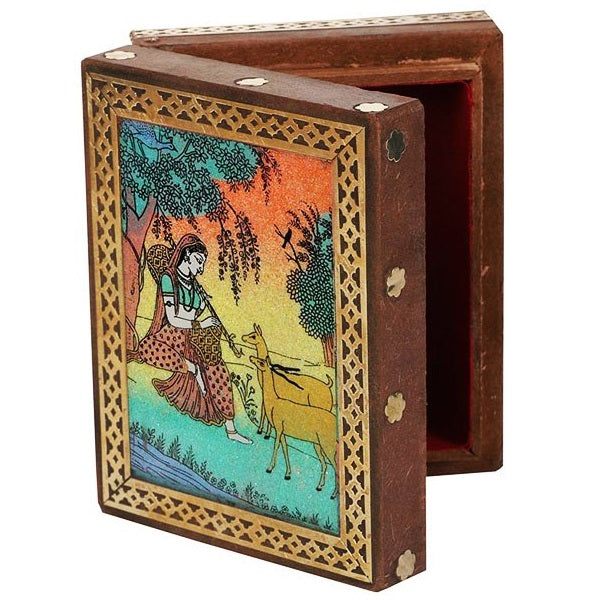 Wooden Jewellery Box With Gemstone Painting 3x4