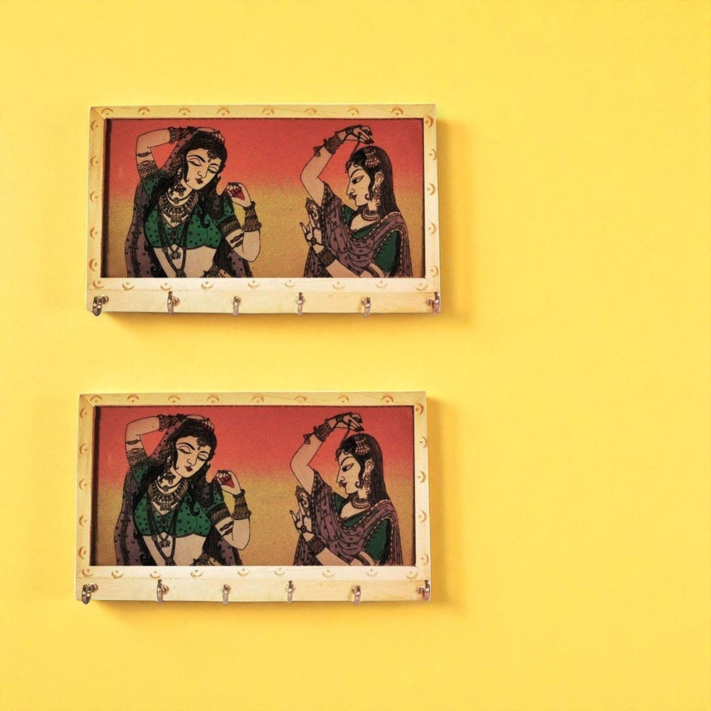 Wooden Key Holder Box with 6 Hooks 8x4