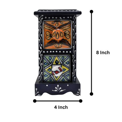 Wooden Ceramic Drawer Chest With 2 Drawer